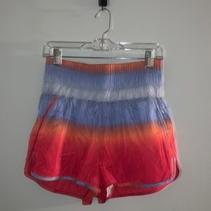 Free People The Way Home Shorts Ombré Orange Blue Pink Medium